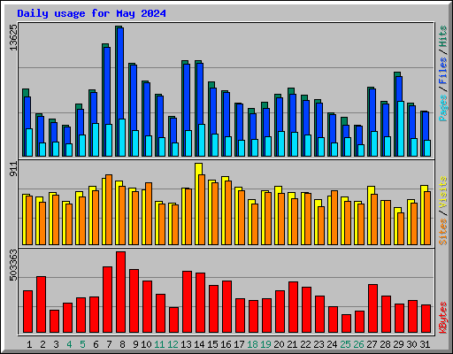 Daily usage for May 2024