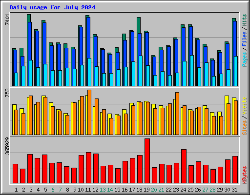 Daily usage for July 2024