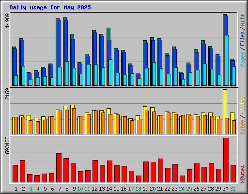 Daily usage for May 2025