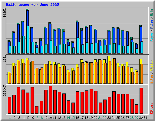 Daily usage for June 2025