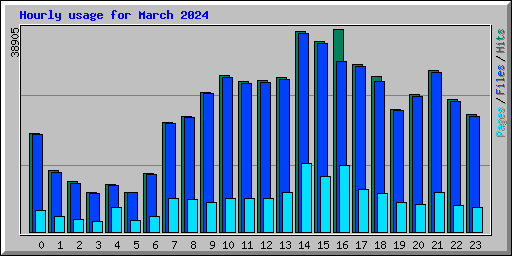 Hourly usage for March 2024