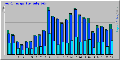 Hourly usage for July 2024