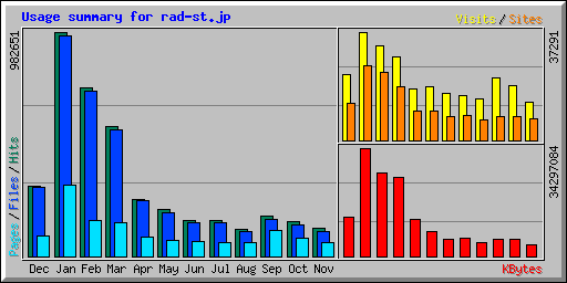 Usage summary for rad-st.jp